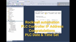 Studio Logix5000 1756-L83E, Logix500 PLC DateTime set, Logix5000 1756-L83E Controller IP Address set