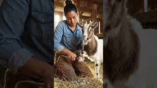 goat 🐐 trimming hoof trimming #farmlife #viralvideo