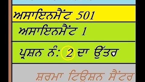 dled assignment 501 in punjabi