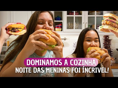 ELAS DOMINARAM A COZINHA! 👩‍🍳🍔 Noite do hambúrguer das MENINAS!