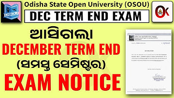 Osou Exam Date out // Osou Dec Term End Exam // Osou Exam 2023 / 2024 // Odia knowledge Academy