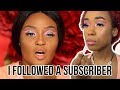 I tried following a subscriber&#39;s makeup tutorial...