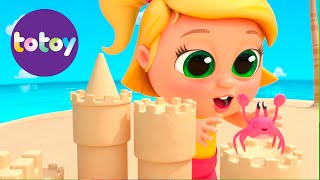 Kids Songs / Sara Learning How To Use Sunscreen And Sing Wave In The Sea!!! Nursery Rhymes Totoy