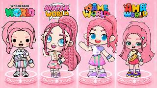 GAME WORLD CHARACTER❤️in 4 GAMES??😱Avatar World, Toca Boca, Game World & Aha World🌍Which is better? screenshot 4