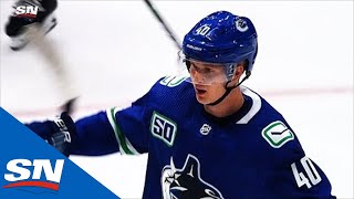 Elias Pettersson Takes Puck Off Chest, Whips Goal Past Pekka Rinne