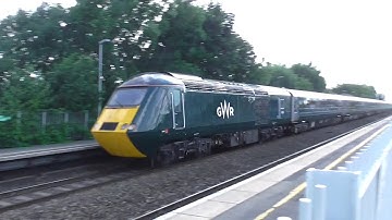 GWR Class 43 HST (2nd Green Refurbished Set 43005 + 43041) Speeding Through West Drayton - 27/06/16