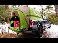 Extreme WINTER Truck Camping! (Cooking Over Campfire)