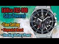 How To Setting Casio Edifice EQS-800 Time, Date, Stopwatch Reset and Checking Battery Power Level