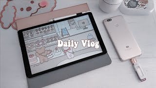 Aesthetic Vlog: How i transfer videos from my phone to my tablet, new banner, making ice cream etc..