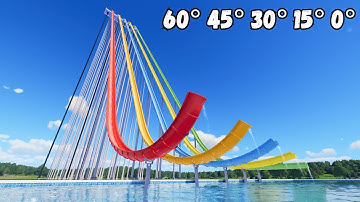 0° vs 60° Water Slide Jump Challenge – Planet Coaster 2