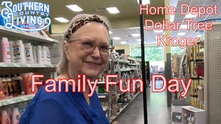 Fun Day With Family  --  Shopping At Home Depot, Kroger and Dollar Tree