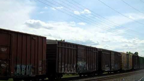 CSX 3 Engine Q438 Powers through Bound Brook NJ
