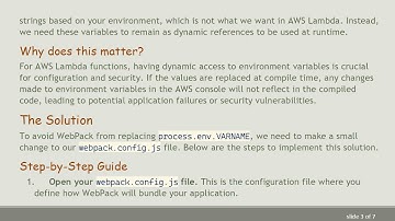 Stop WebPack from Replacing process.env Variables in AWS Lambda Deployments