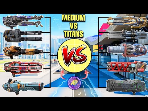 ALL MEDIUM WEAPONS VS TITAN ALPHA WEAPONS WAR ROBOTS COMPARISION WR