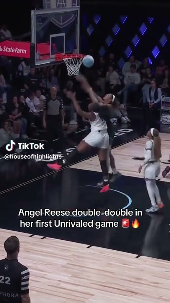 Double Double for Angel #hoodnews #angelreese #unrivaled #basketball #viralvideo #sports #omg #how