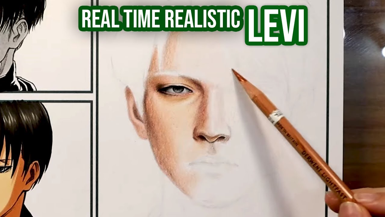 TIME DRAWING REALISTIC LEVI ACKERMAN YouTube