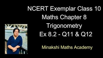 Ex 8.2 | Q11, Q12 | Exemplar | Class 10  | Maths. |  Chapter 8 |  Trigonometry