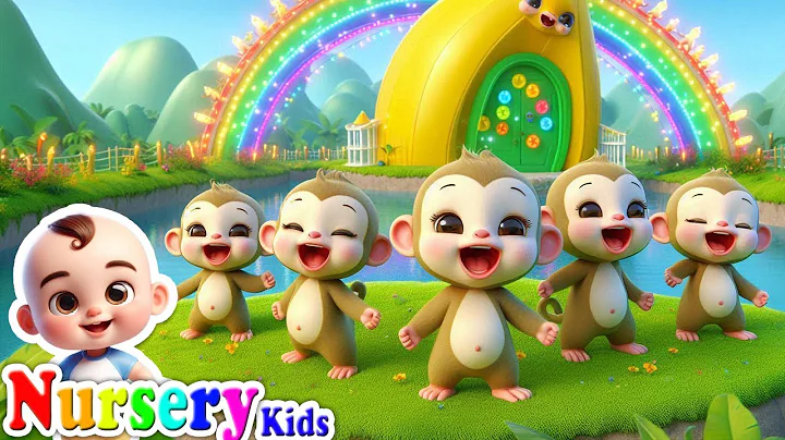 Five Little Monkeys🐒🎨 Animals for Kids  Animal Songs & Nursery Rhymes  Domi Kids Animal Party Baby