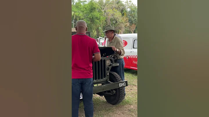 Willys Jeep 1944 the oldest vehicle at the Fathers Day Classic Car Club Hope Gardens Jamaica #shorts