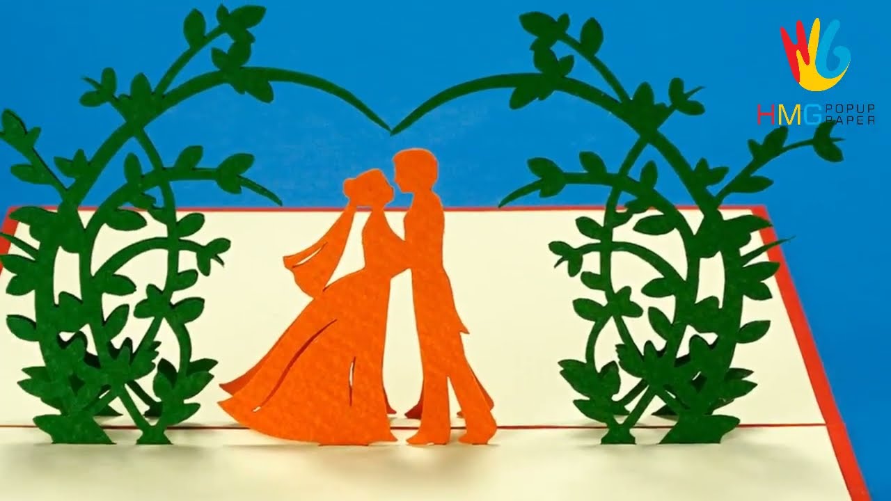 How to make 3D Wedding Pop up Greeting Card