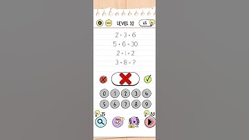 brain test level -32. 2+3=6  5+6=30 2+1=2 3+8=? #braintest #gaming #shortsfeed