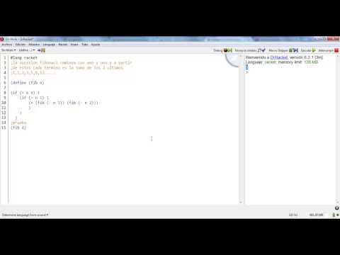 Fibonacci recursivo en dr.Racket
