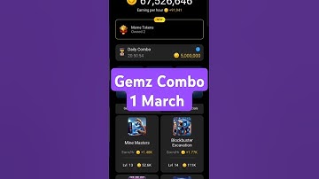 Gemz Daily Combo Today 1 March Daily Combo Today #gemz #combo #airdrop
