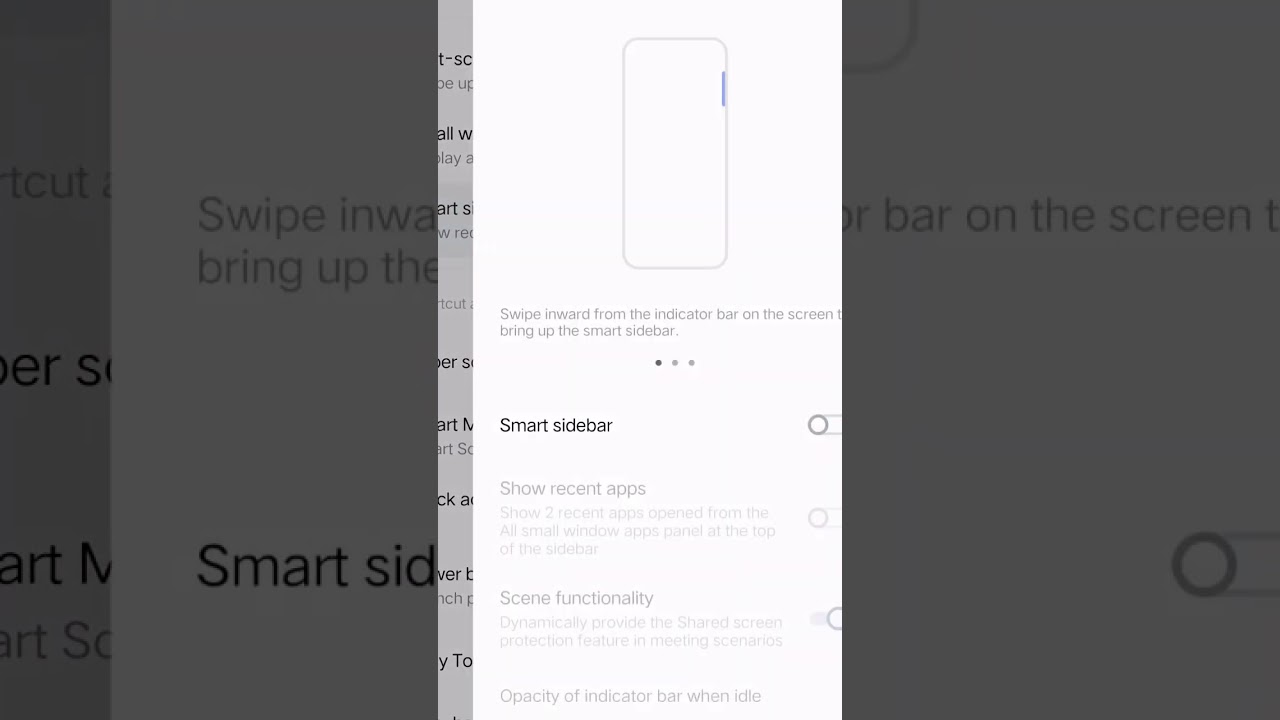 How to enable smart sidebar in Vivo....
