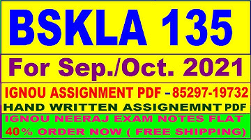 bskla 135 solved assignment 2020-21 / bskla 135 solved assignment / ignou bskla 135 assignment