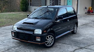 1993 Daihatsu Mira TRXX Avanzato JDM Turbo Nugget Walk Around and Test Drive!