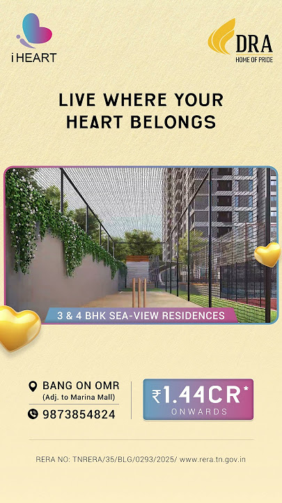 🌊 Launching DRA iHeart | Luxury 3 & 4 BHK Sea-View Homes | Bang on OMR