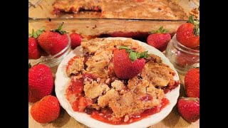 Strawberry Dump Cake with Cake Mix 🍓🍰🍓 3 Ingredient Easy Cobbler🍋👨‍🍳🧈with Pie Filling🍓🥧