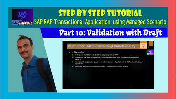 Part 10: SAP RAP Transaction App - Managed Scenario: Adding Validation With Draft Functionality