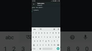 To Display the months using switch case in java on android using the app JAVA-N-IDE