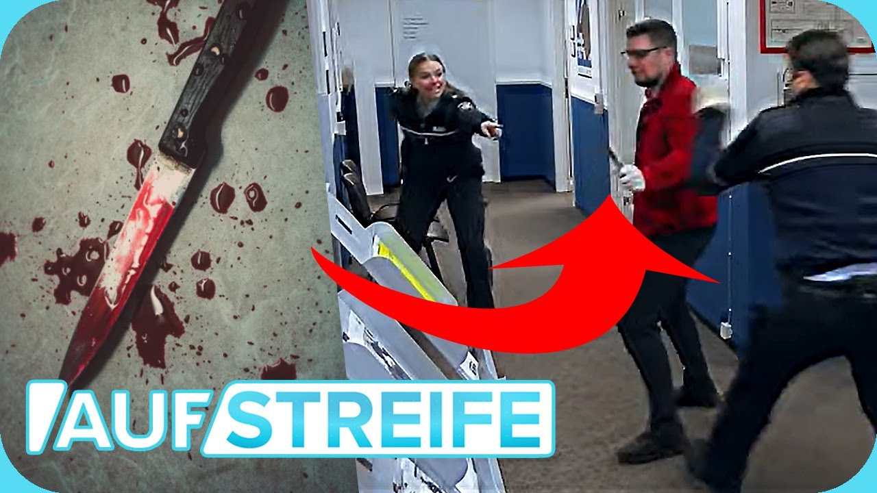 PANIK auf der Wache! 🔪🩸 Mann stürmt mit blutigem Messer auf's Revier! | 1/2 | Auf Streife | SAT.1