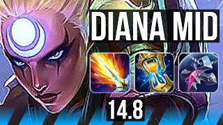 DIANA vs ANNIE (MID) | 600+ games, Godlike, 12/3/4 | NA Grandmaster | 14.8