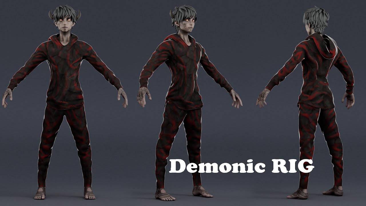 Demon . 3d Character anime style RIG - YouTube