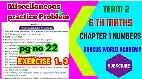 6thstd MathsTerm 2(chapter 1)Numbers-Exercise 1.3(Miscellaneous problems)fully completed pgno22