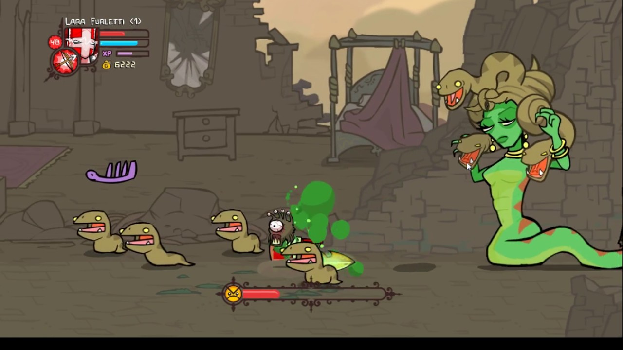 Castle Crashers Medusa Boss.