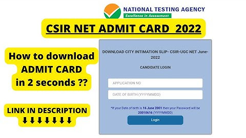CSIR NET ADMIT CARD RELEASED CSIR NET JUNE 2022 #csirnetjune2022 #csirnetadmitcard #csirnetcutoff