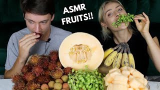 My Boyfriend Tries ASMR| EXOTIC FRUITS TASTE TEST!