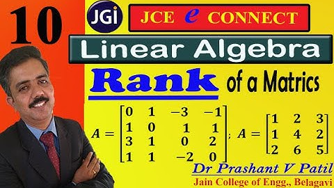 Rank of matrices || Matrix || Linear algebra || 18mat31 || Dr Prashant Patil