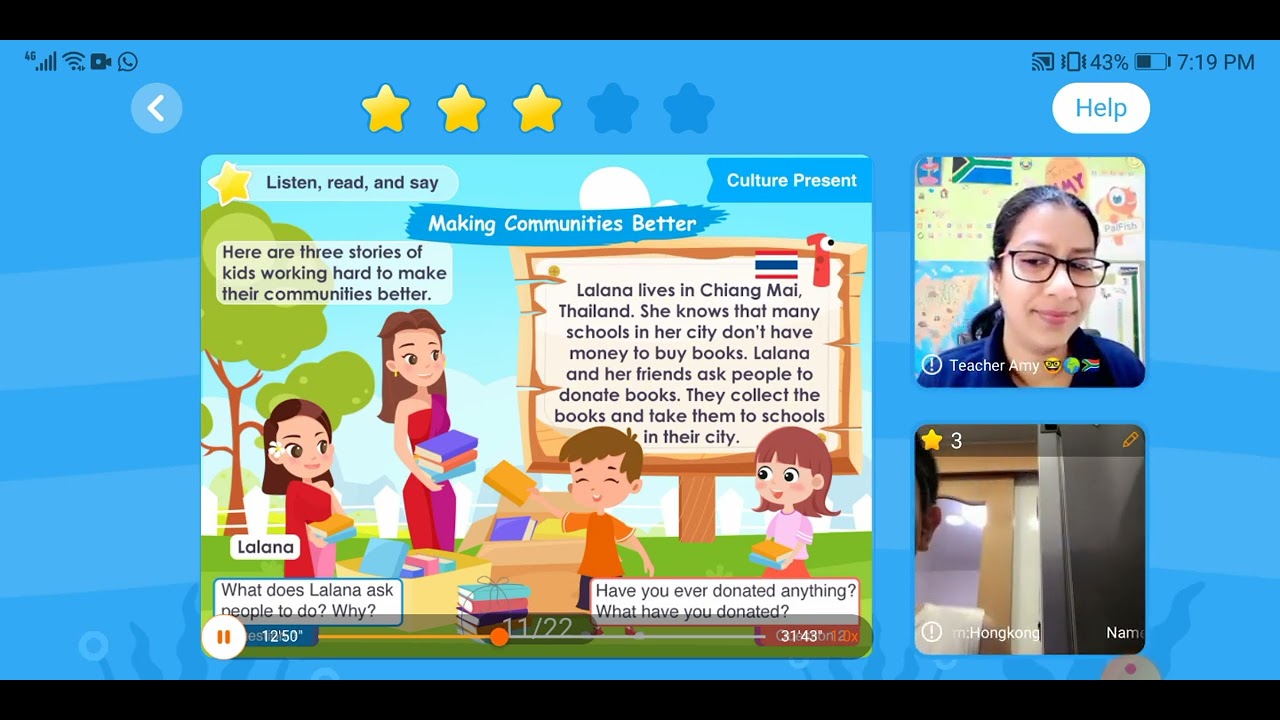 Teacher Amy and Albert in the Palfish English class 💙🇨🇳💙🇨🇳 - YouTube