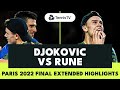 Novak djokovic vs holger rune epic title decider  paris 2022 final extended highlights