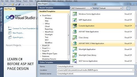 C-Sharp - How to create a C# console application in Visual Studio