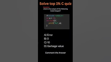 ⚡Test your C skills!! #cprogramming #codingquiz #cquiz #learnc #programmer