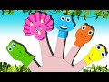 Dinosaur Finger Family Song | Nursery Rhymes And Kids Songs | HooplaKidz Toons