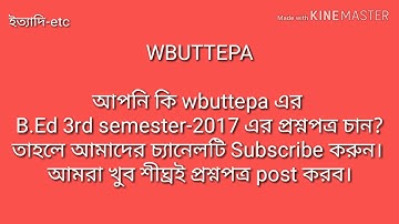 WBUTTEPA B.Ed 3rd semester question