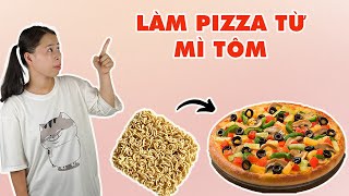 Làm Pizza Từ Mì Tôm | HÀ COOKING