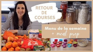 RETOUR DE COURSES régime IG bas : MEAL PREP + MENU de la semaine (idée de repas et recettes rapides)